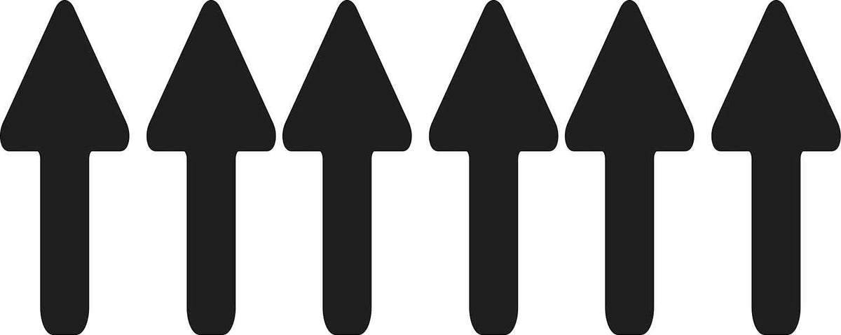 StickerTalk Arrow Vinyl Stickers, 1 Sheet of 6 Stickers, 0.75 inch by 2 inches Each