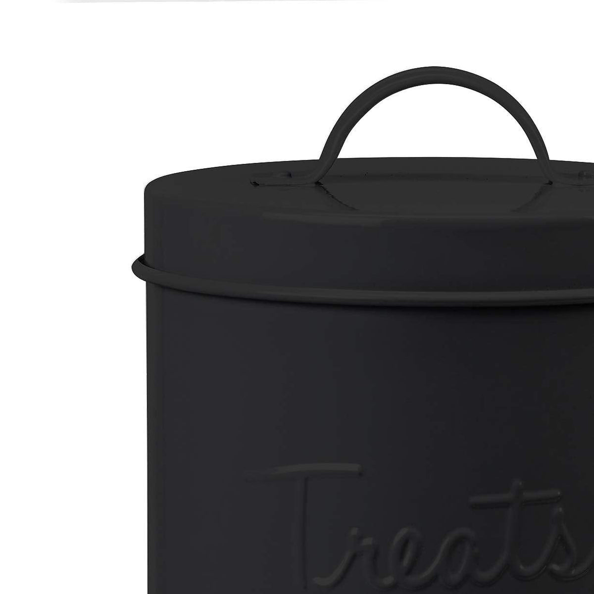 Amici Pet Retro Metal Storage Canister Treats Jar, 72 Fluid Ounces, Matte Black