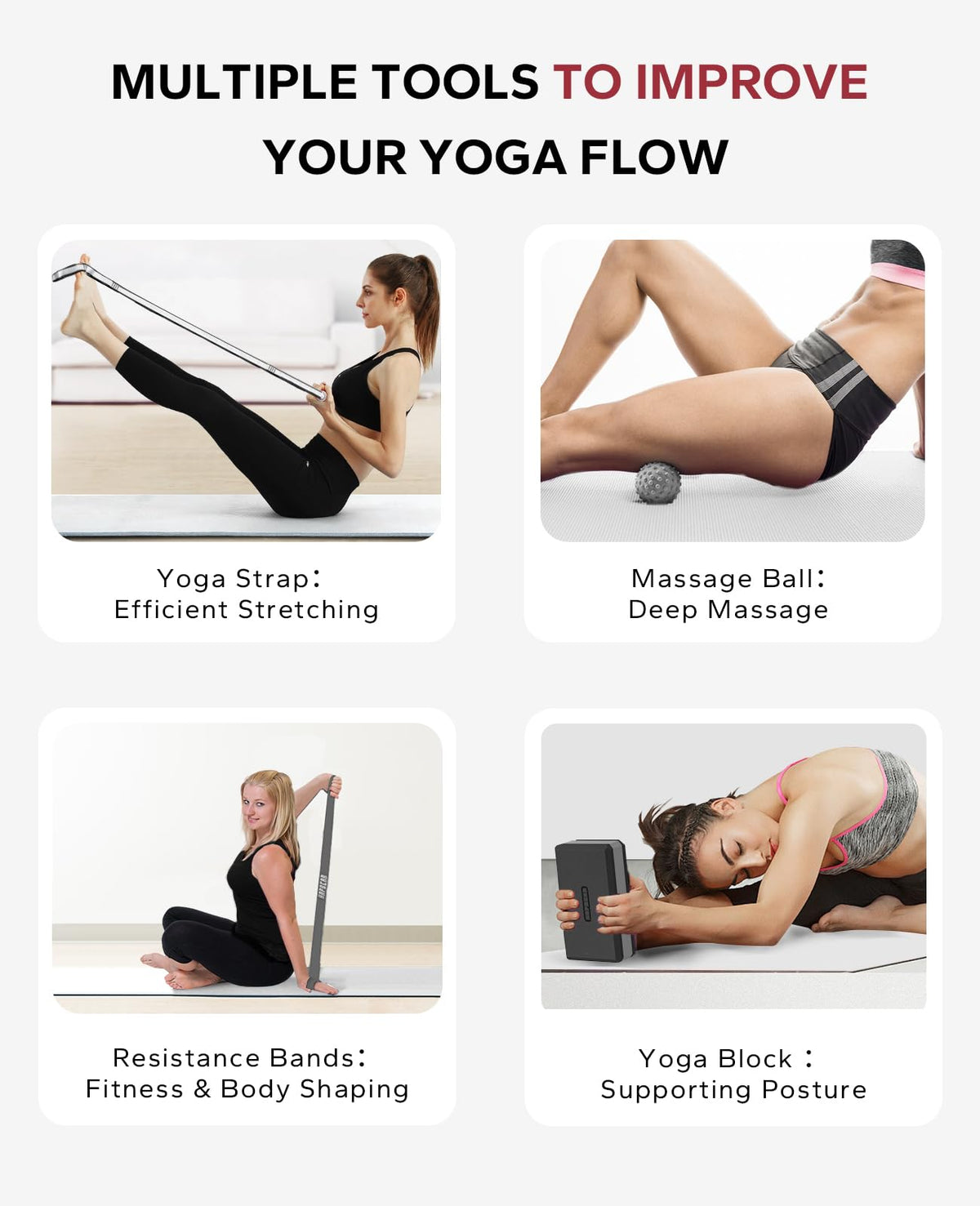 HAPBEAR Yoga Blocks 2 Pack - 9x6x3in High-Density EVA Foam with Non-Slip Textured Surface, Supportive for Deep Stretching & Lightweight - Ideal for Yoga, Pilates - Black