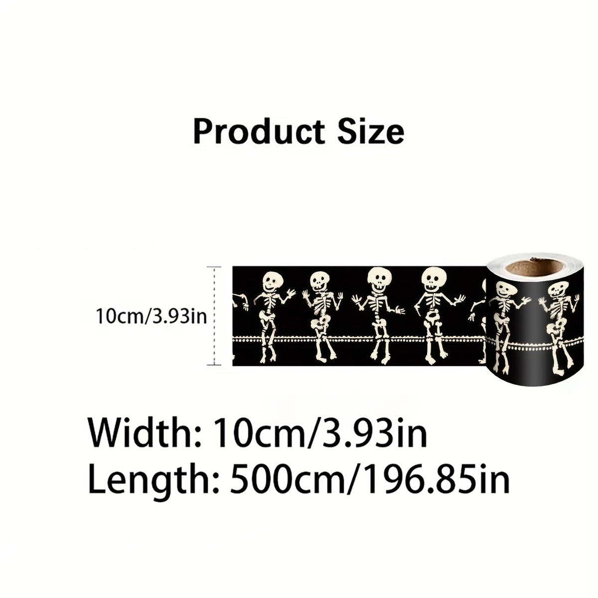 IOHEFY Skeleton Halloween Wallpaper Border 196x4 Inch Removable Wall Border Peel and Stick Dancing Bones Design for Bedroom Bathroom Living Room Kitchen Wall Trim Decor Spooky Gothic Holiday Style