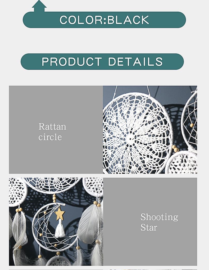 5 Pack Moon Phase Dreamcatcher Set Boho Wall Decor for Witchy Gifts,Macrame Decor with Feathers Hanging for Home, Bedroom, Living Room (Camel)
