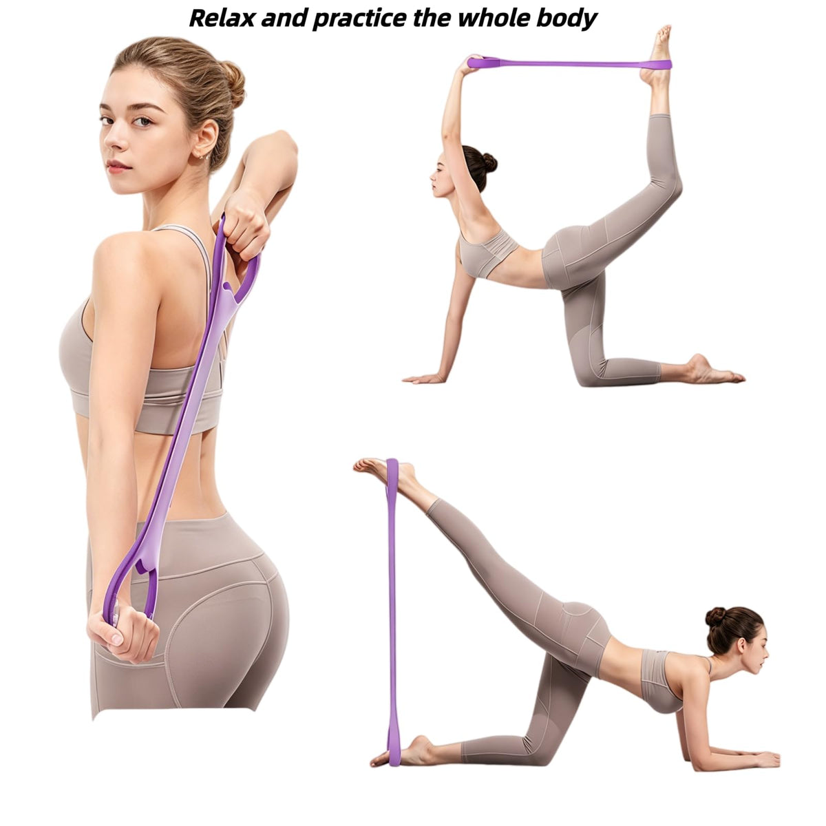Figure 8 Resistance Band,Silicone Exercise Bands for Women,Arm Resistance Bands,Arm Workout Bands.(Pink)