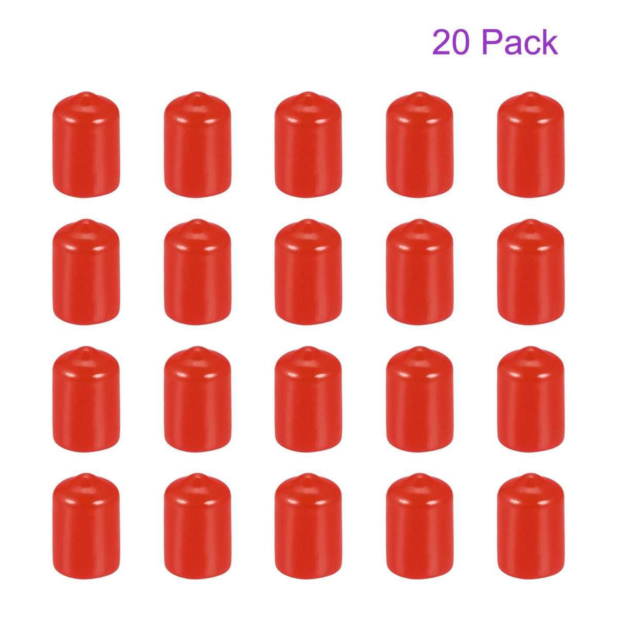 DMiotech 20 Pack 1/2"(12mm) ID Red Screw Thread Protectors Rubber End Caps Bolt Covers for Screw Bolt Furniture Pipe