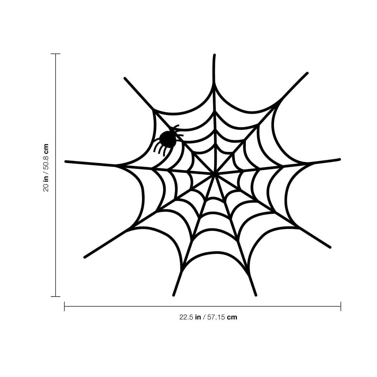 Vinyl Wall Art Decal - Spiderweb - 20" x 22.5" - Fun Halloween Web Seasonal Decoration Sticker - Teens Adults Indoor Outdoor Wall Door Window Living Room Office Decor (20" x 22.5"; Black)
