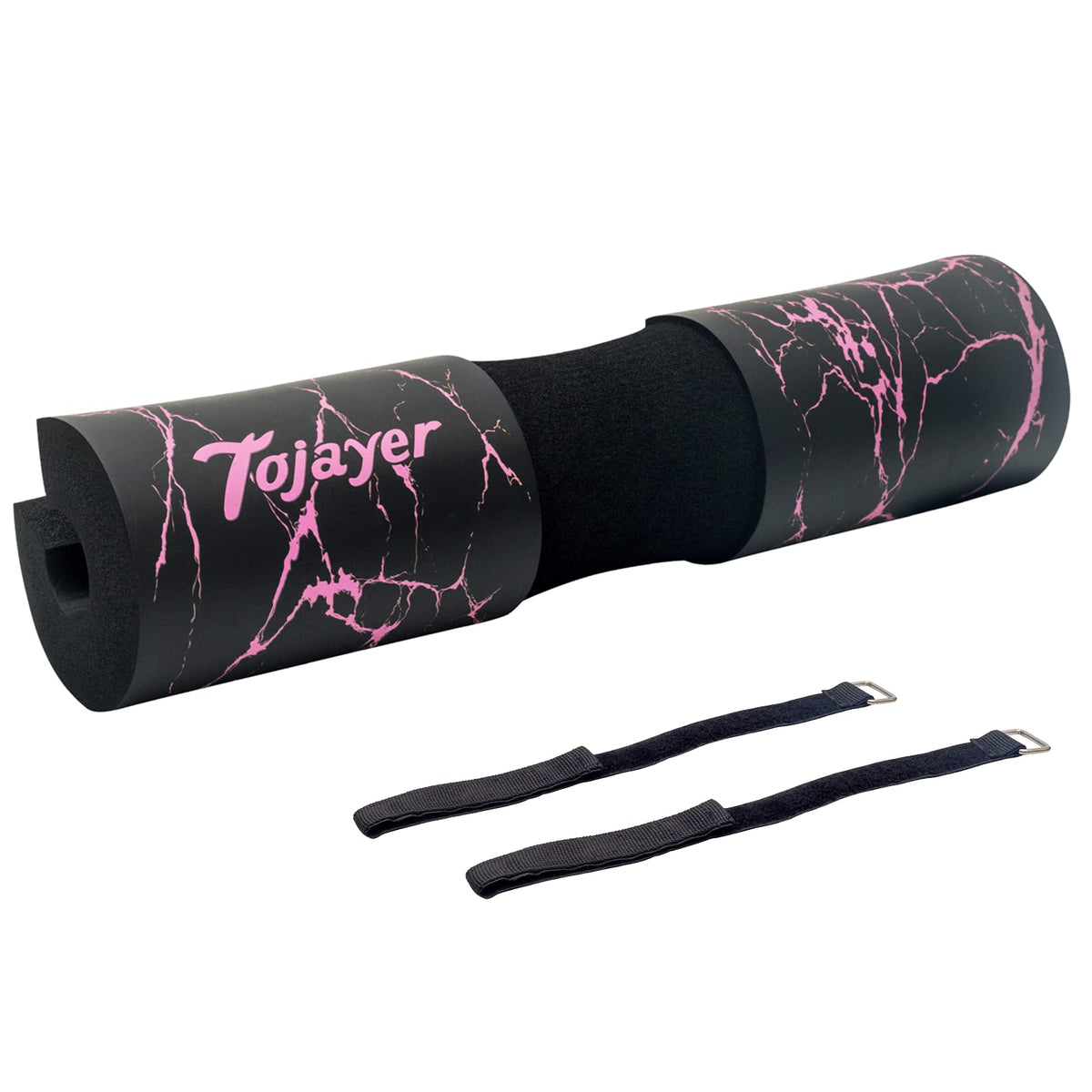 Tojayer Squat Pad Barbell Pad - Neck & Shoulder Protective Foam Workout Weight Lifting Bar Cushion for Lunges & Hip Thrusts, Fit Standard and Olympic Bars Perfectly, Pink Marble