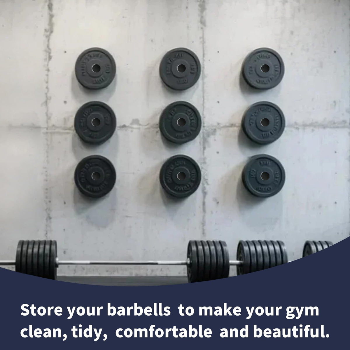 Wall Mounted Olympic Weight Plate Rack, Heavy Duty Metal 2" Plate Holder & Hanger for Home Gym, Garage Gym, Powerlifting & Fitness Equipment Storage, 275 lbs Capacity Barbell Plate Organizer with Screws for Wood & Concrete Walls
