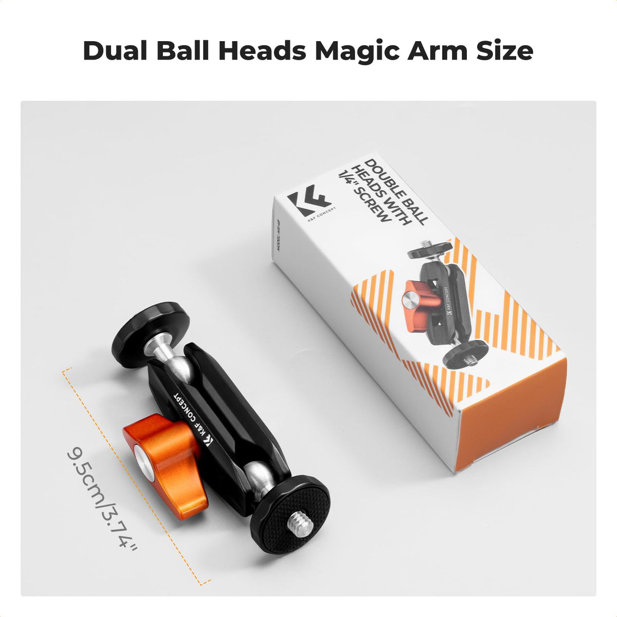 K&F CONCEPT Dual Ball Heads Magic Arm, Articulating Mini Magic Arm with 1/4" Screw, 360° Swivel Aluminum Alloy Camera Monitor Mount Arm for Camera, Light, Microphone, Monitor