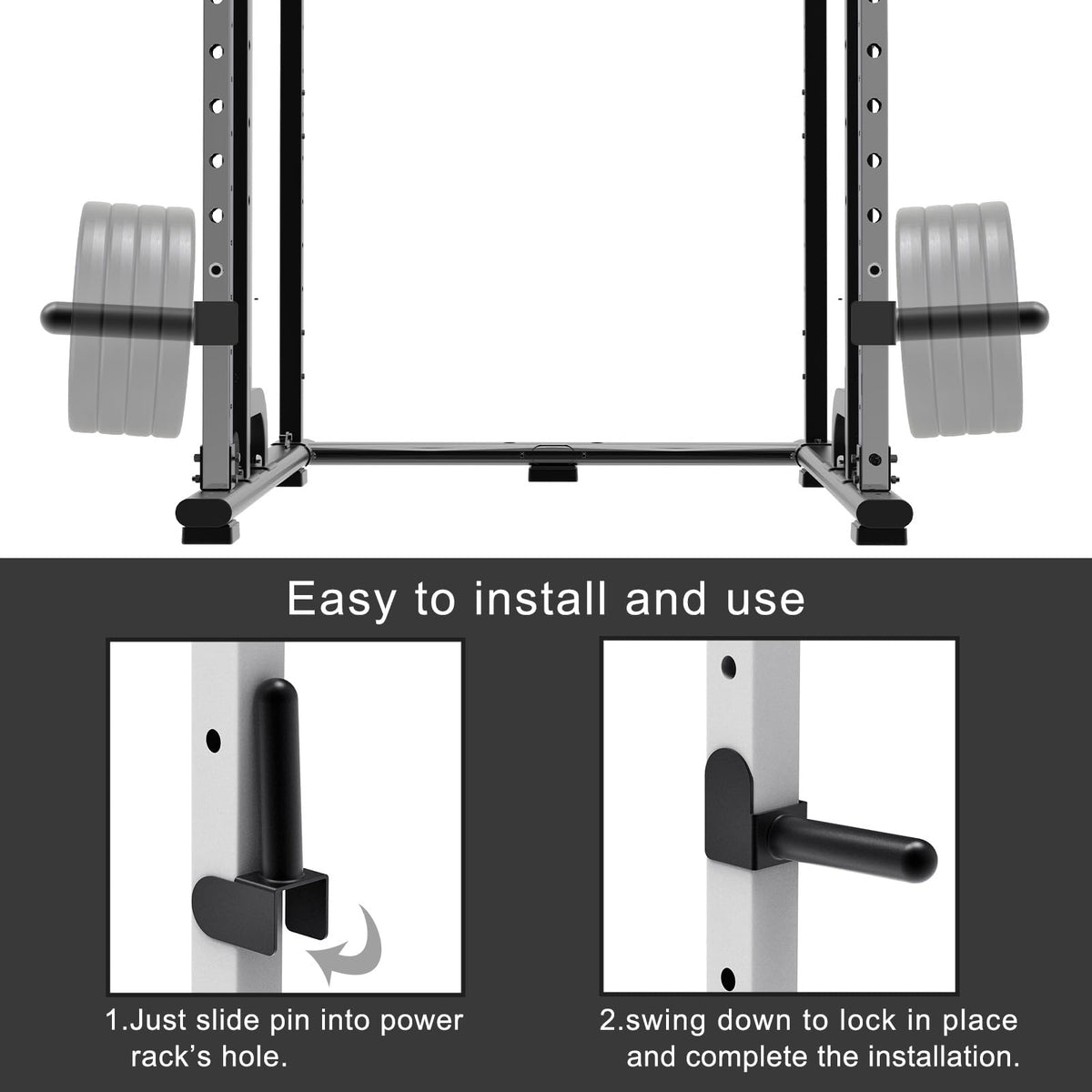 Kipika Weight Plate Holder for 3x3 Power Rack - Heavy Duty Steel Storage Rack for Olympic 2" Weight Plates - Fits 3x3 Power Rack with 1" or 5/8" Hole - Holds up to 300 lbs. per Rack - Set of 2