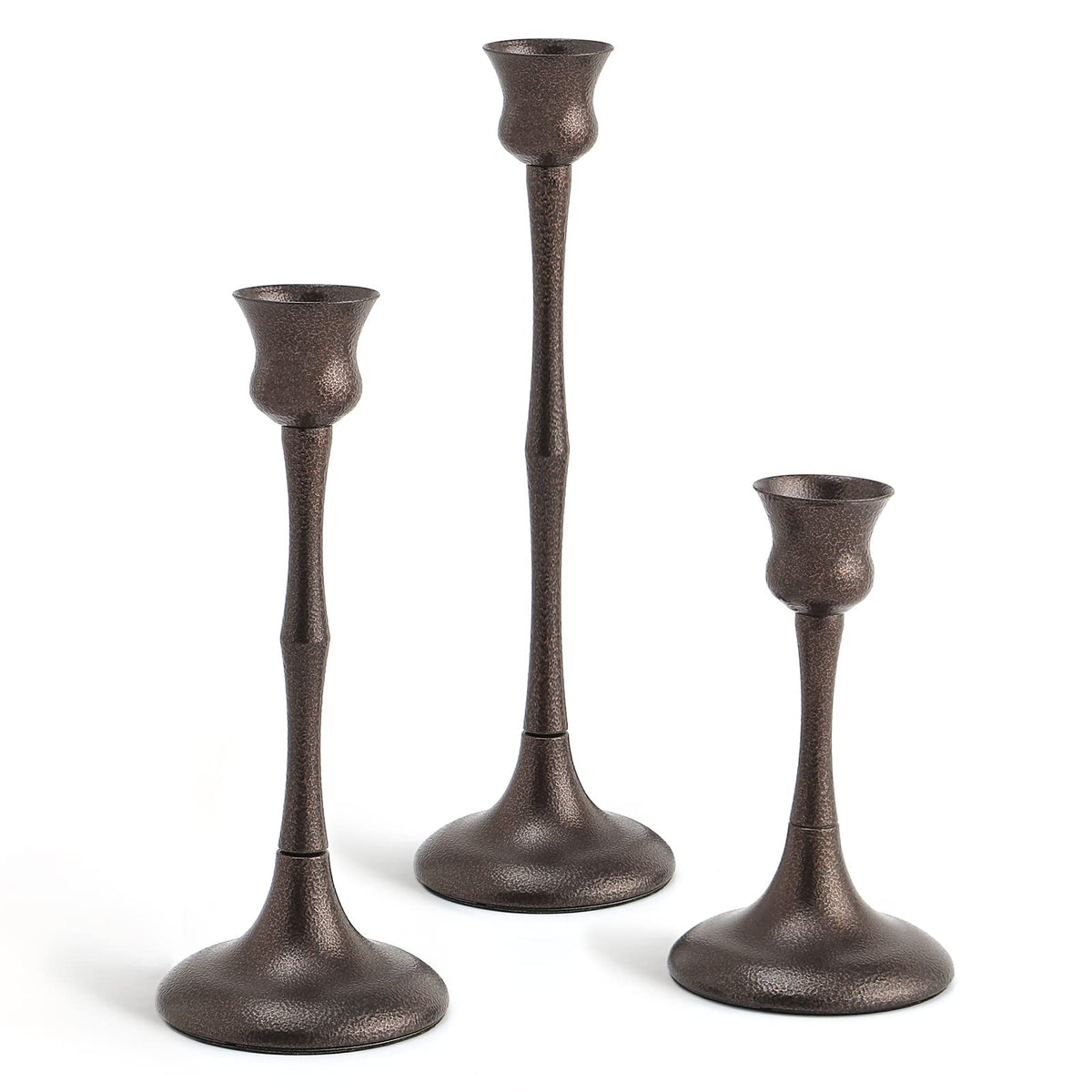 Candle Stick Candle Holder Set of 3 Metal Candlestick Holders Candle Stand Taper Candle Holders for Table Centerpiece Fireplace Mantle Decor, Ideal Gift for Wedding Thanksgiving Christmas Housewarming