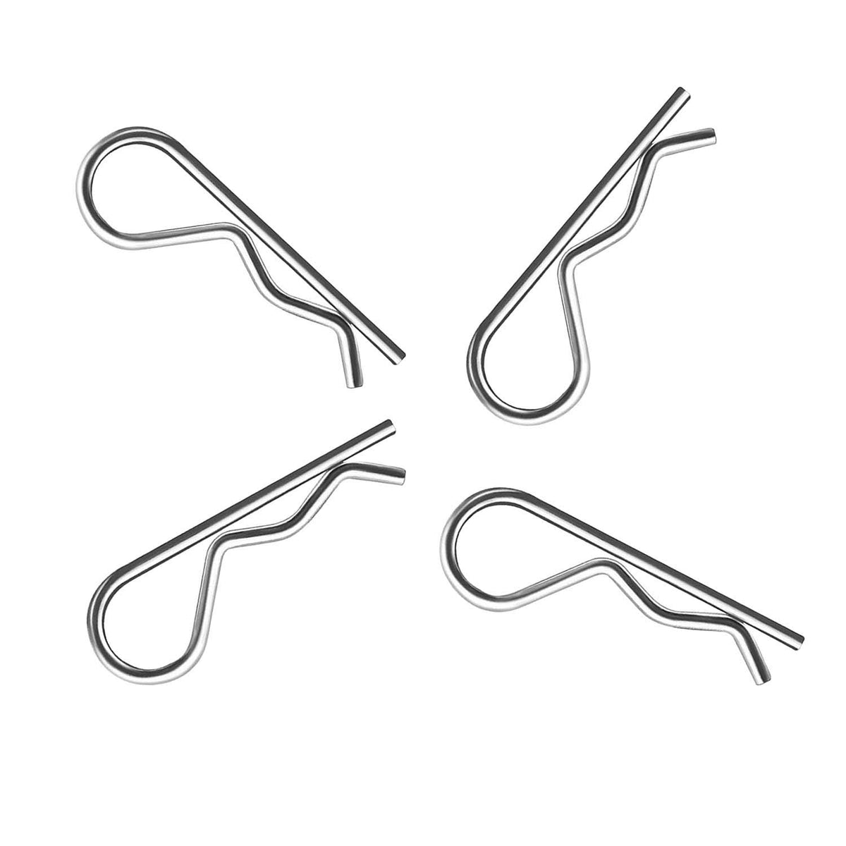 20Pcs Cotter Pins R Clips Hardware Pins, Heavy Duty Zinc Plated Cotter Pin Hairpin Assortment Kit for Use On Hitch Pin Lock Systems, Trailer Hitch, Lawn Mowers, Trucks - M2.5 X 55mm