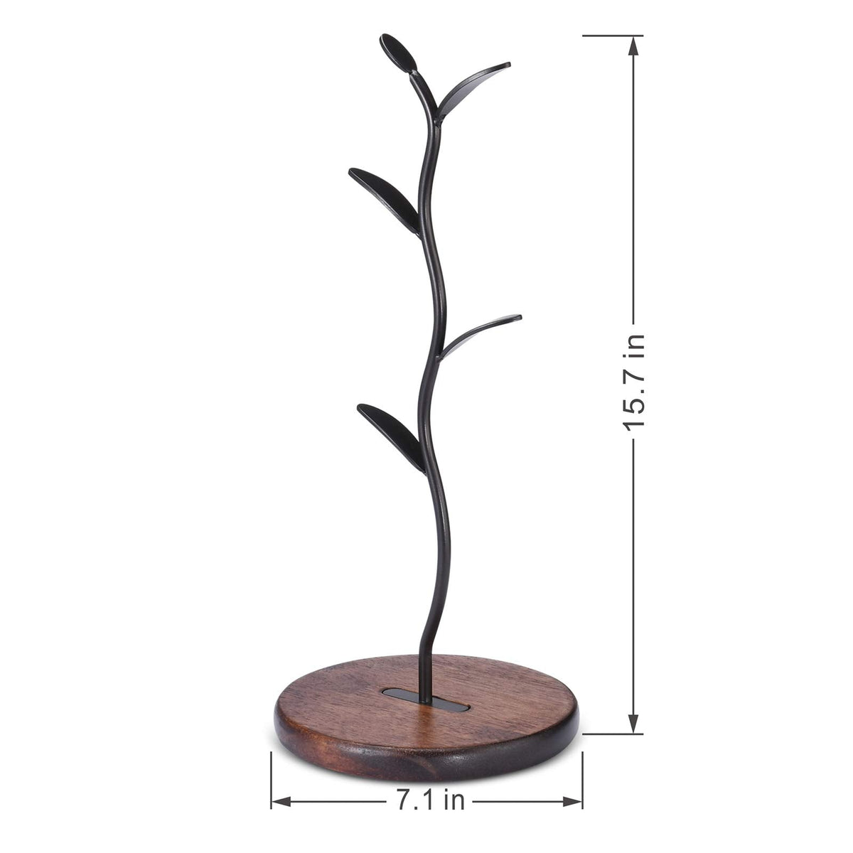 ALLCENER Mug Holder, Countertop Mug Tree, Coffee Mugs & Tea Cup Storage Rack, Coffee Counter Bar Accessory & Kitchen Organizer, Black (single row)