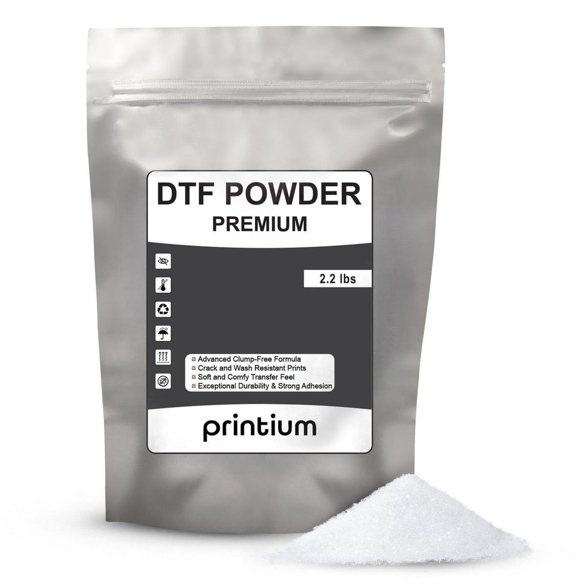 DTF Powder Premium 2.2 lbs (1KG / 35.3 oz) โ Hot Melt Adhesive for DTF Heat Transfers โ for Thin & Lightweight Fabrics โ Soft & Strong Adhesion โ Clump-Free Formula โ Crack & Wash Resistant