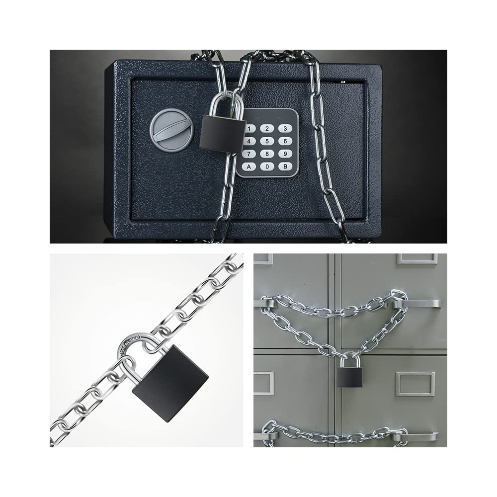 CINCINNO Covered Aluminum Padlock with Key, 8 Pack 1-9/16" Padlocks with Same Key,Key Lock for Outdoors