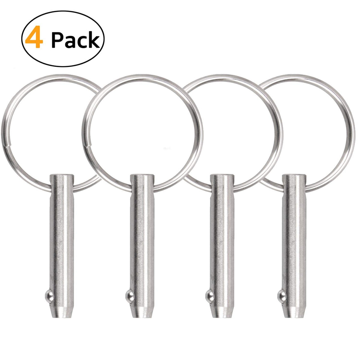 Quick Release Pin Bimini Top Pin Diameter 0.25 Inch, Total Length 1.49 Inch, Effective Length 1 Inch, Full 316 Stainless Steel for Boat Bimini Top Deck Hinge (4 Pieces)