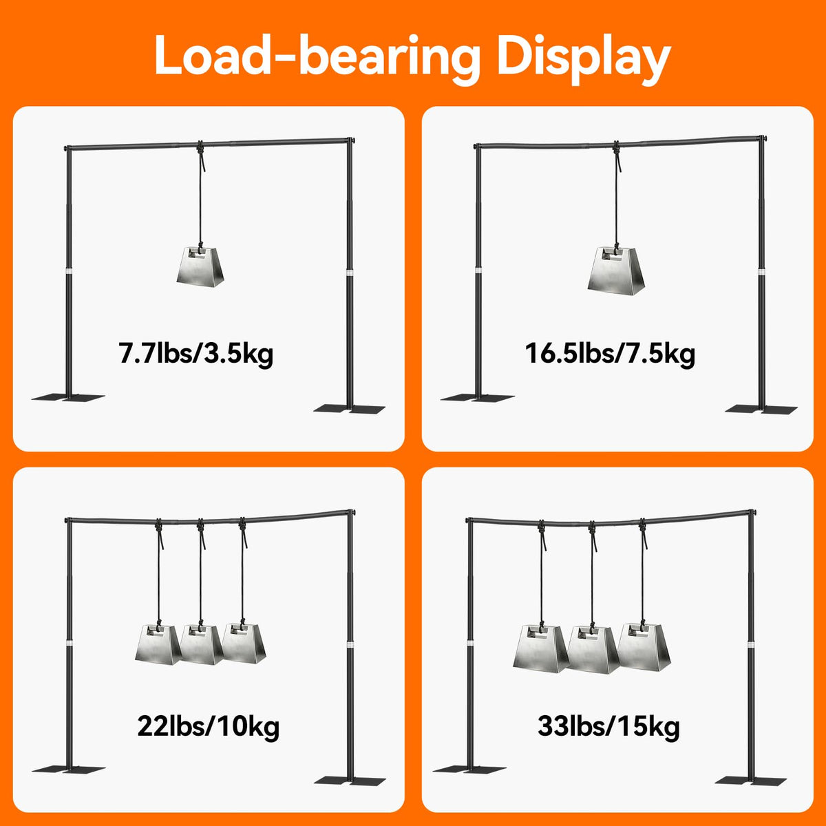 Qoolfoto Pipe and Drape Backdrop Stand Kit 10x10ft, Heavy Duty Back Drop Adjustable Stand with Carry Bag, Metal Background Frame for Parties Wedding Birthday Decoration Photography Photo Booth Video