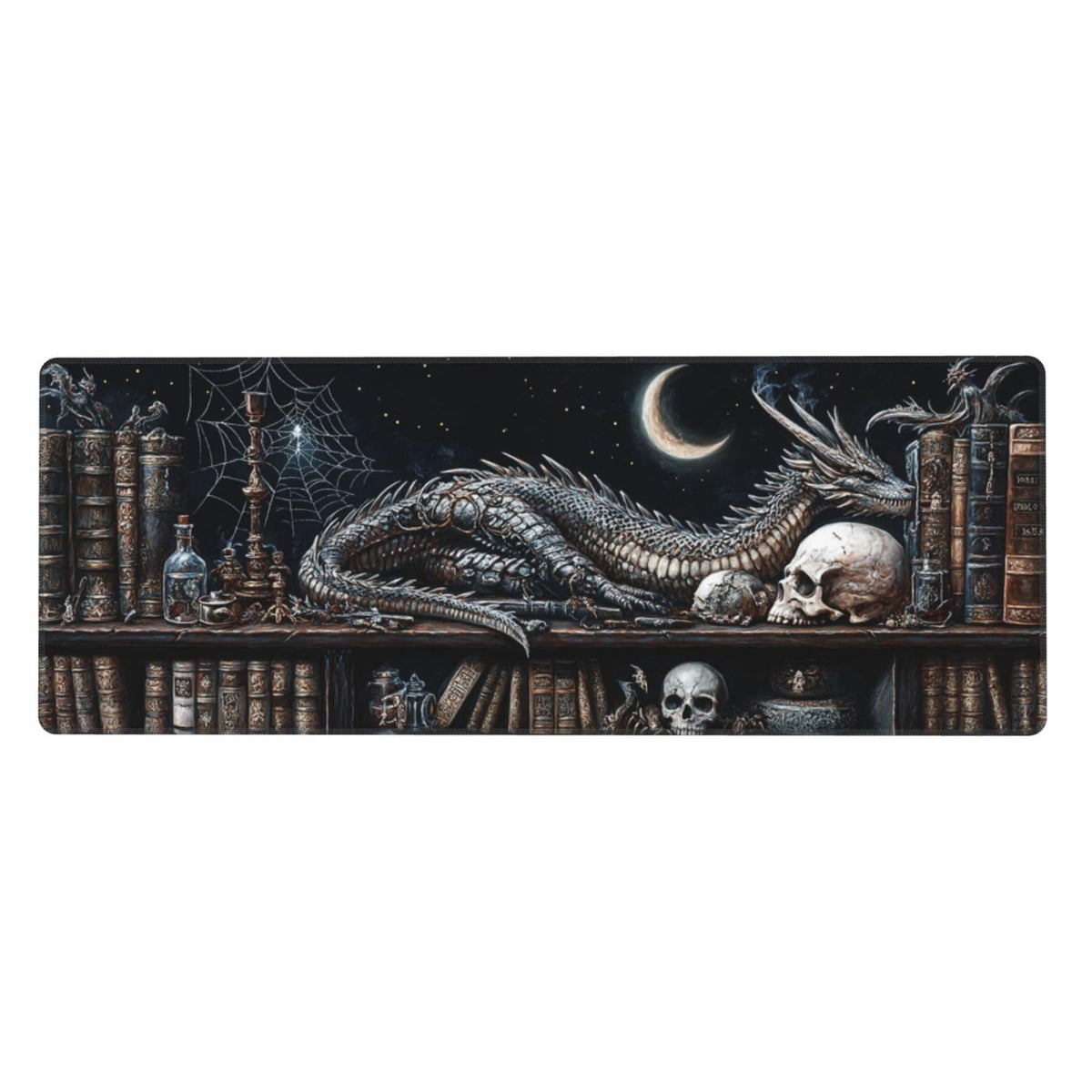 Mystical Dragon Mouse Pad 31.5 X 11.8 Inch Big Desk Rubber Base Stitched Edges Keyboard Pad XXL Mouse Mat for Home Game and Office