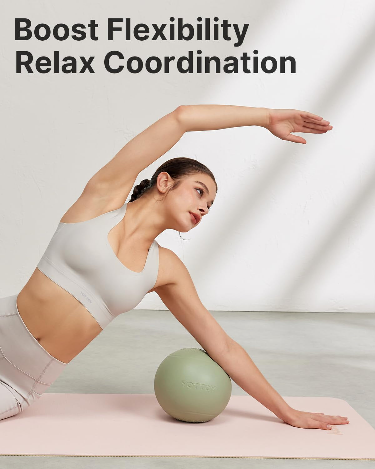YOTTOY Small Exercise Ball,9-inch Pilates Ball with Anti-Burst Technology for Stability, Ideal for Yoga, Pilates, Physical Therapy & Home Workouts (Green)