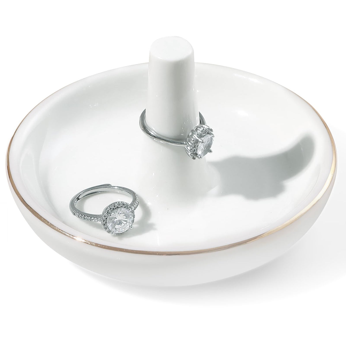 Wedding Ring Holder, Engagement Jewelry Dish With Stand, Ceramic Holder for Rings Earrings Necklace, Gift for Women, Birthday Mothers Day