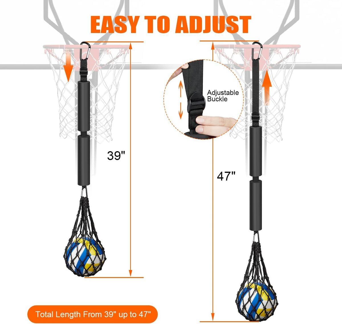 UZTUGG Volleyball Spike Trainer, Volleyball Training Aids, Volleyball Attack Trainer, Adjustable Volleyball Spiking Training System can Improve Your Serving, Jumping, Arm Speed and Spiking Power