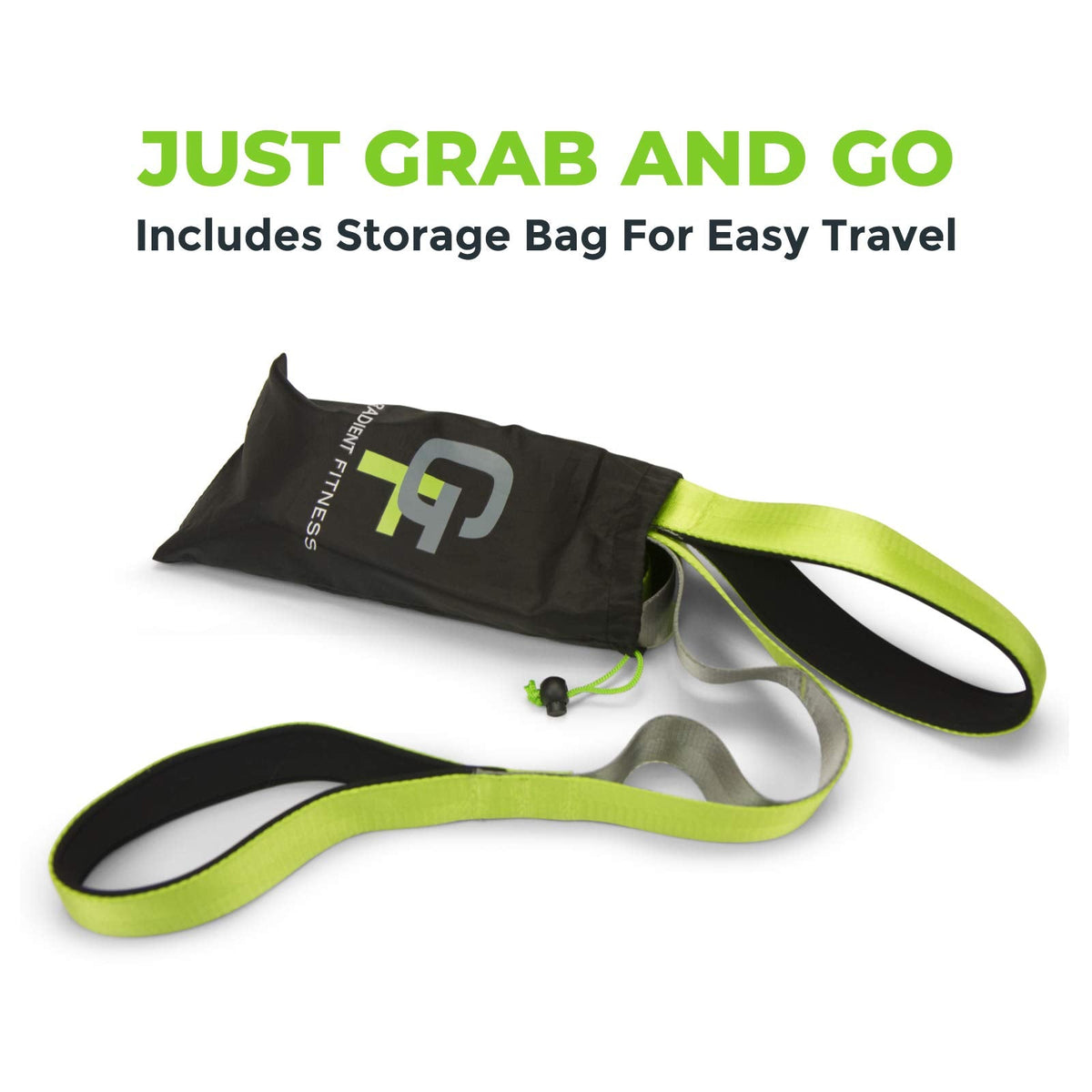Gradient Fitness Stretching Strap for Physical Therapy, 12 Multi-Loop Stretch Strap 1.5" W x 8' L, Neoprene Handles, Physical Therapy Equipment, Yoga Straps for Stretching, Leg Stretcher, (Green/Grey)