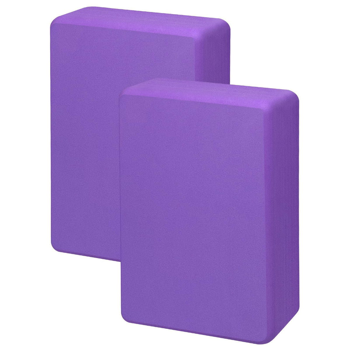 Yoga Blocks 2 Pack, 9"x6"x3" High-Density EVA Foam Yoga Block, Non-Slip Yoga Blocks for Yoga, Pilates Meditation, Stretching and Toning, Supportive, Latex-Free, Light Purple