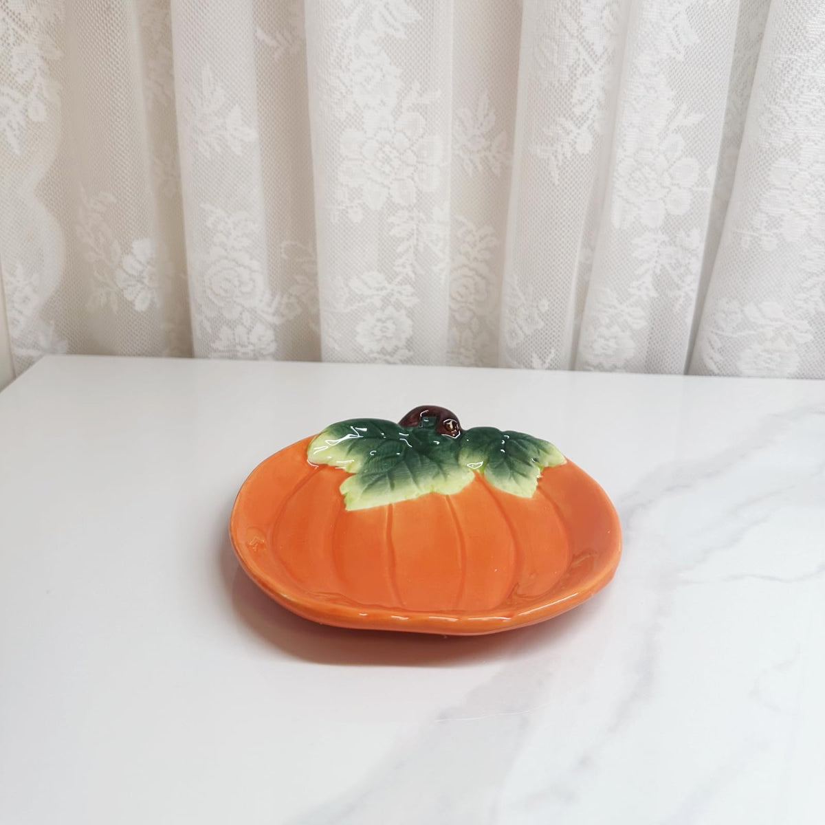 Minigift Ceramic Tea Cup and Saucer Set ,6oz 3D Hand-painted Pumpkin and White Ghost Coffee Mug ,Halloween Home Decoration,Gift