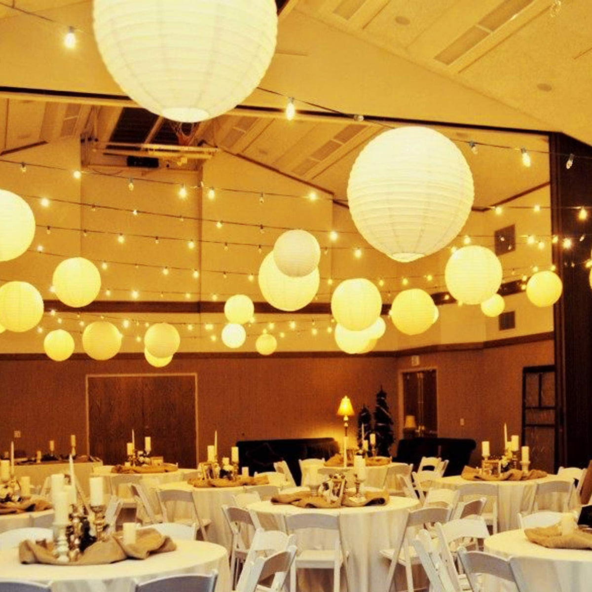 Novelty Place 6 inch White Paper Lanterns (Pack of 10) - Great Chinese/Japanese Home, Party & Wedding Decorations