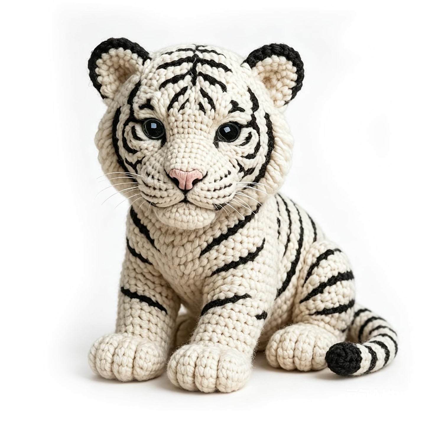FACE N FACE DIY Crochet White Tiger Kit for Beginners โ Amigurumi Tiger Cub Stuffed Animal Knitting Kit with Yarn, Hook & Step-by-Step Instructions โ Easy Beginner Crochet Animal Craft for Adults