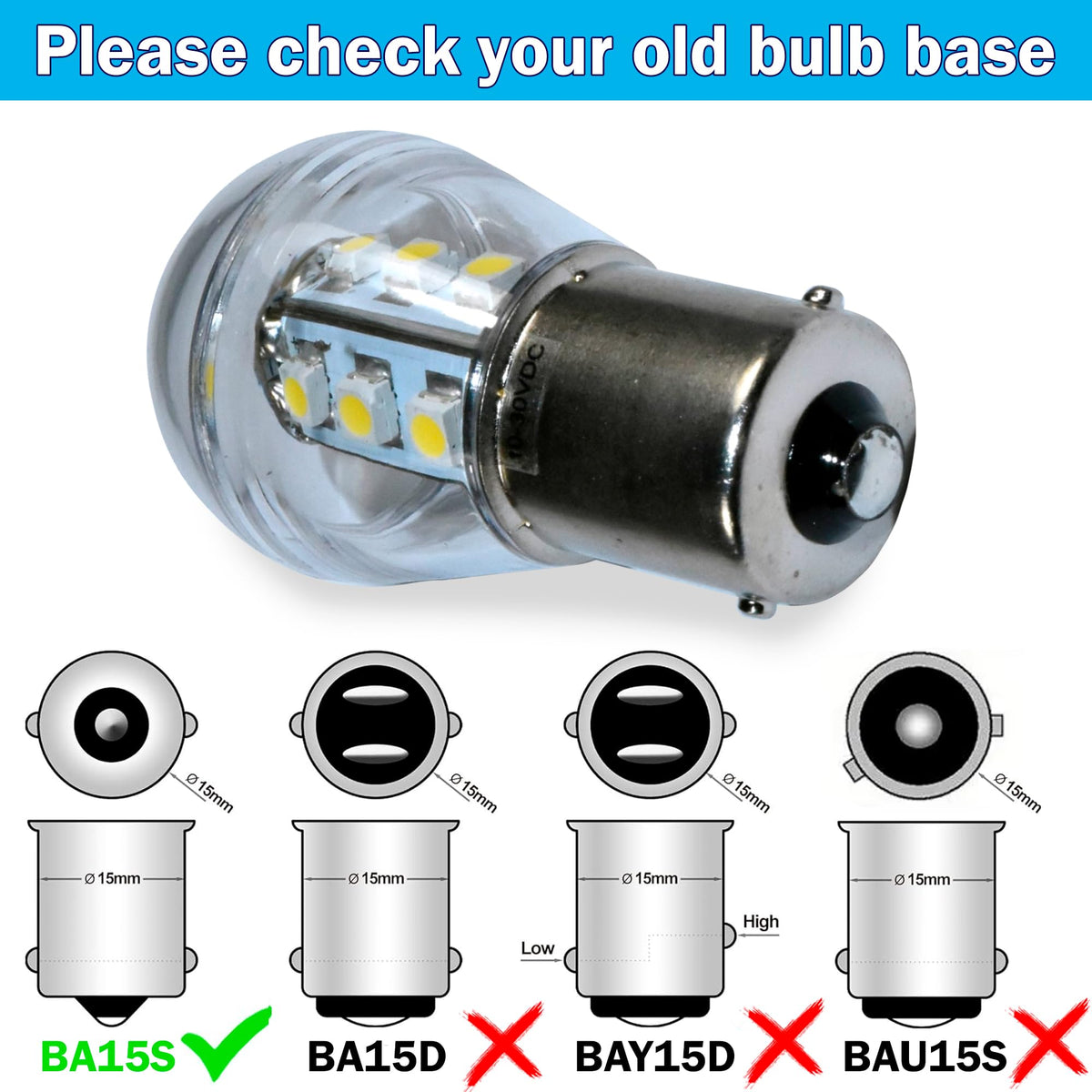 HQRP Headlight LED Bulb 2-Pack for John Deere Tractors 5200-5500, Model 887774405201705, 2 Count