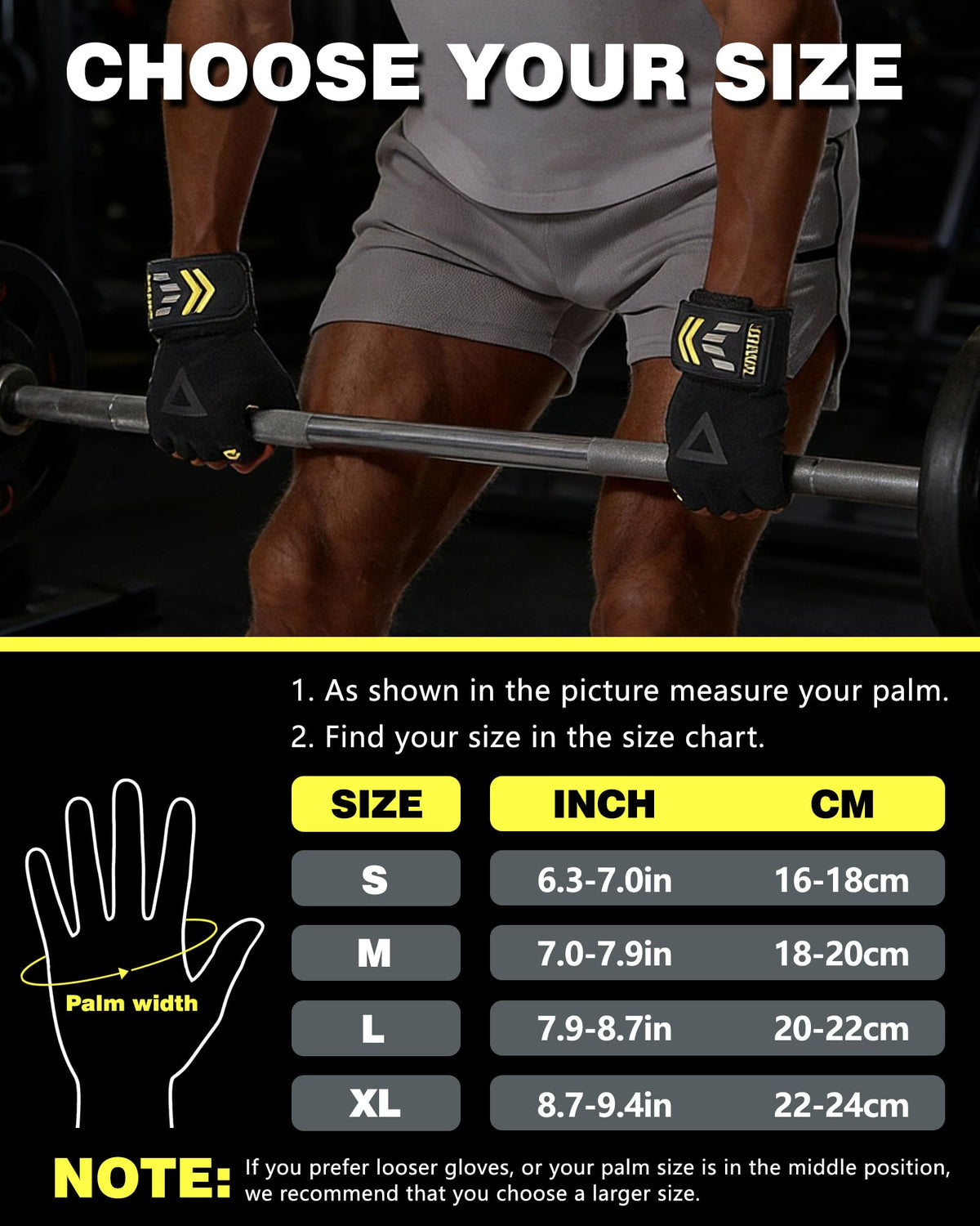 FitDA 2-in-1 Workout Gloves, Weight Lifting Gloves with Wrist Wrap Support for Men & Women, Ventilated Fingerless Padded Gym Glove for Weightlifting Pull-Ups & Fitness Training, M