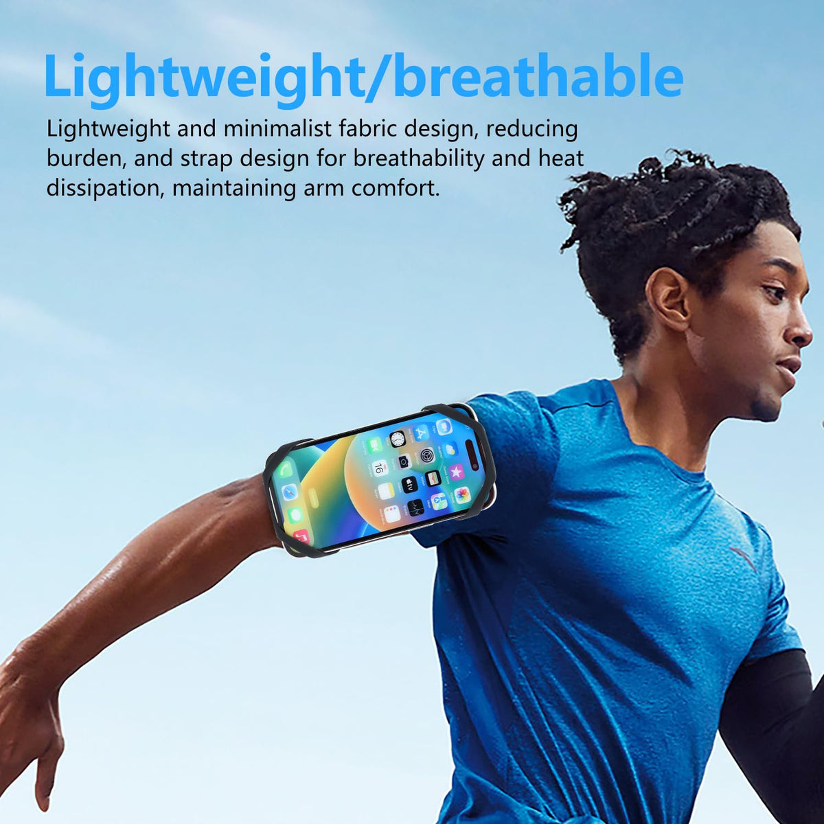 Sweat-Proof Phone Holder Armband 360° Rotation - Universal Running Arm Band iPhone 17 16 15 14 13 12 11 Pro Max Samsung Galaxy S21 S20 - Water Resistant Sports Holder Fits Smartphones 4-7 Inch Gym