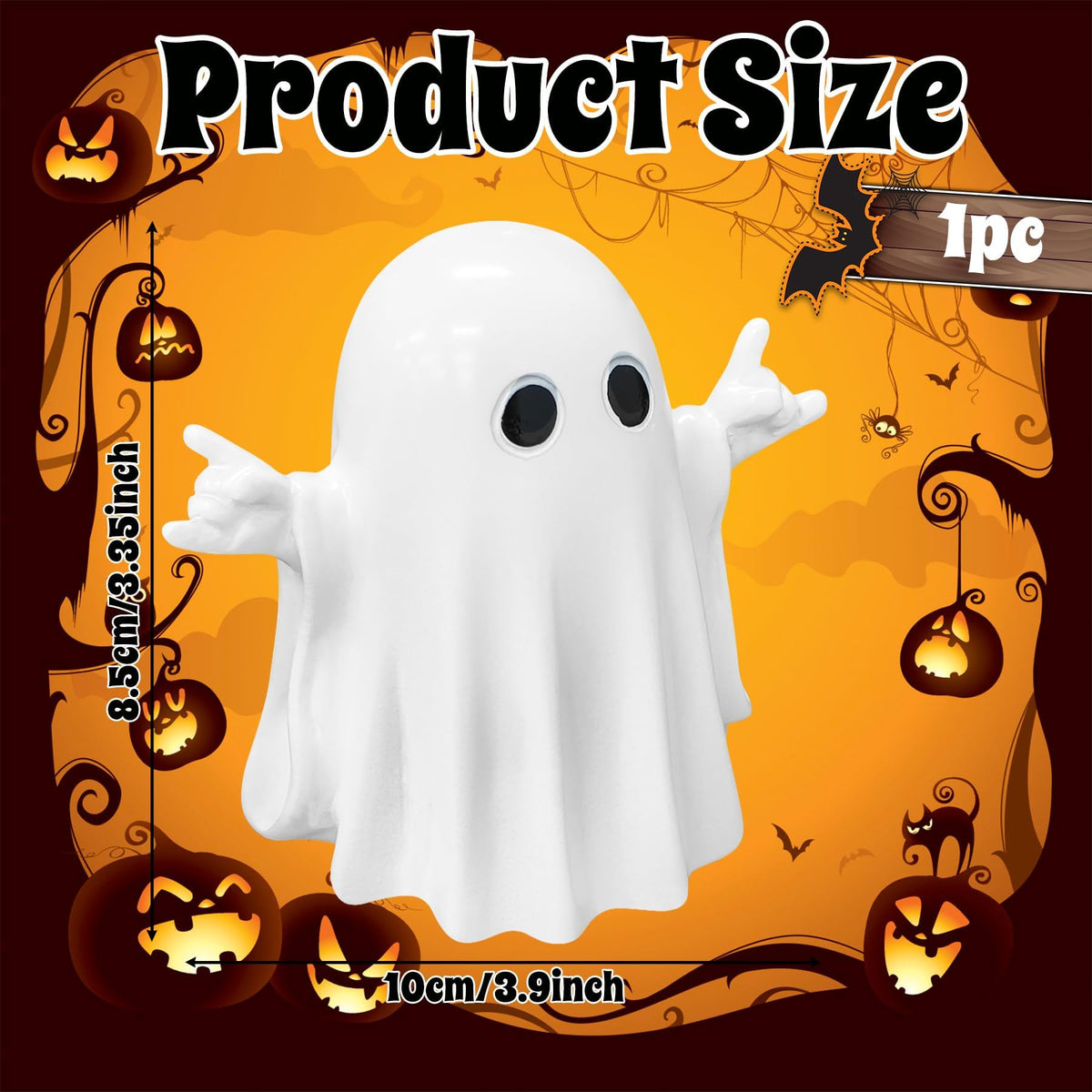 MIXFOSAHN Halloween Ghost Finger Statue HIO-Hop Ghost Statue Halloween Decorations Indoor Farmhouse Tiered Tray Decor Spooky Home Decorations Coffee Table Centerpieces Shelf Mantel Display 2 Pcs