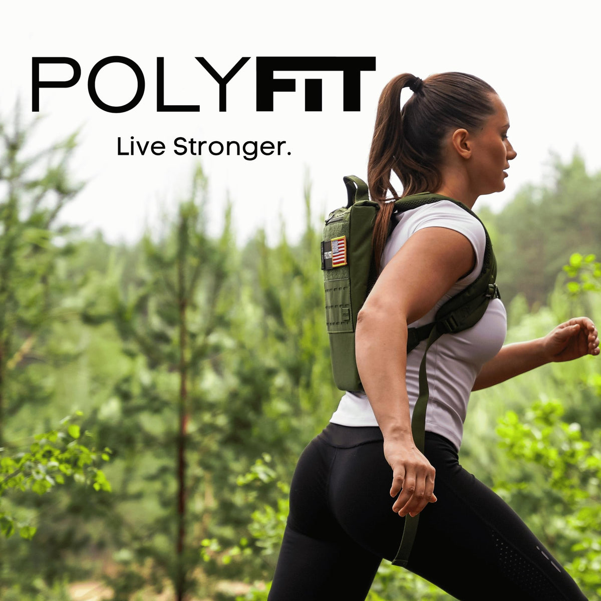 Polyfit Rucking Backpack 2.0 - Weighted Ruck Pack for Weight Plates - Patent Pending Side-Loading Rucksack for Walking, Running, Rucking, Strength and Endurance Training - Green
