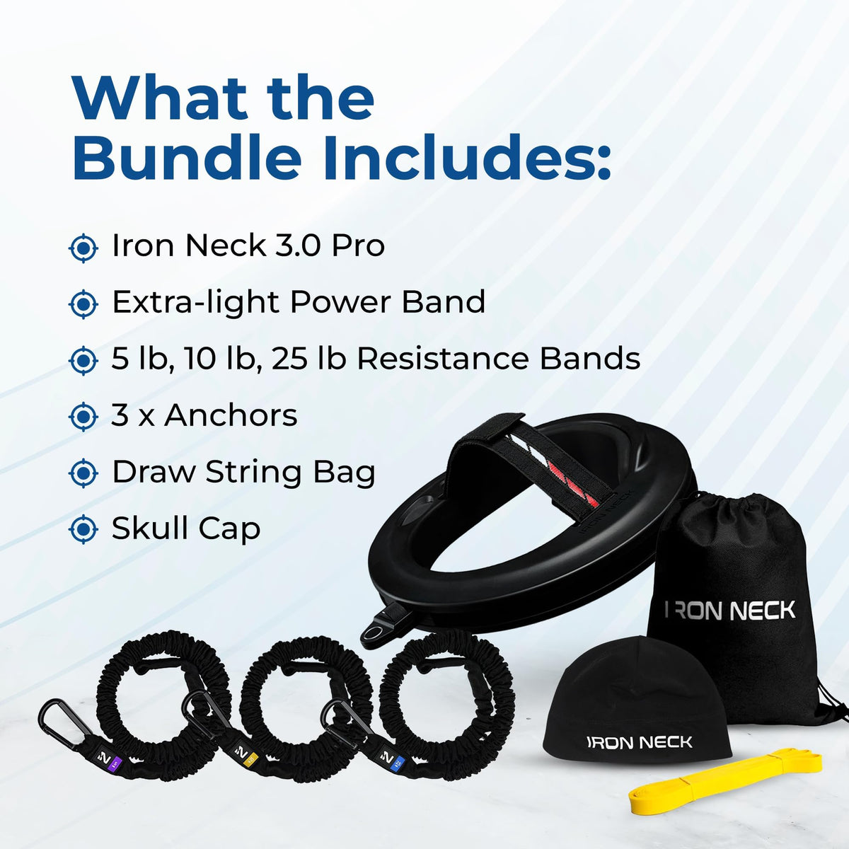 Iron Neck 3.0 Pro, Rehab Kit Bundle, Advanced 360° Neck Trainer and Resistance Bands for Working Out, Rehabilitation, Pain Relief and Posture Correction