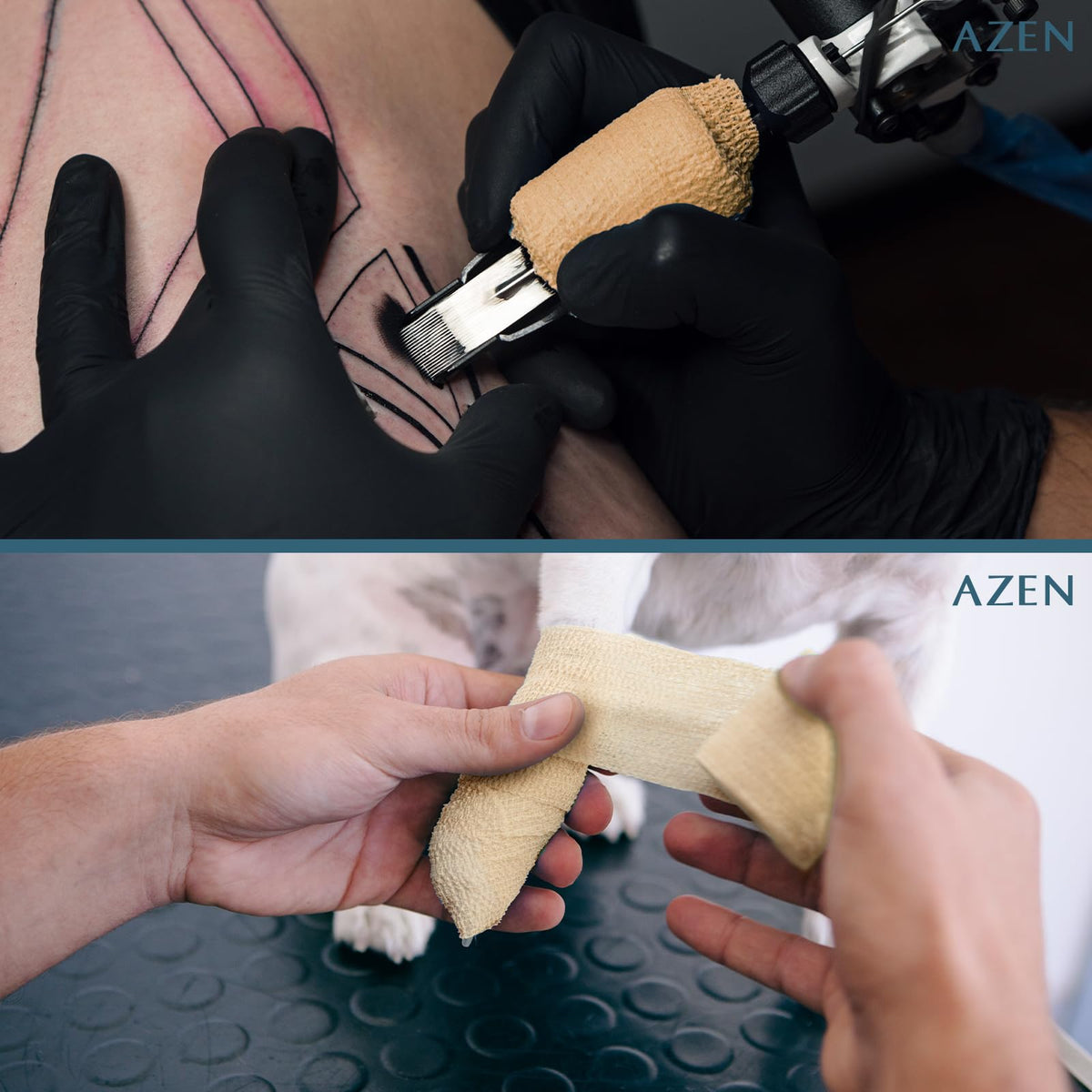 AZEN 8 Pack Self Adhesive Bandage Wrap, Elastic Cohesive Bandage Wrap, Skin Color Athletic Tape, Vet Wrap, Ankle Tape