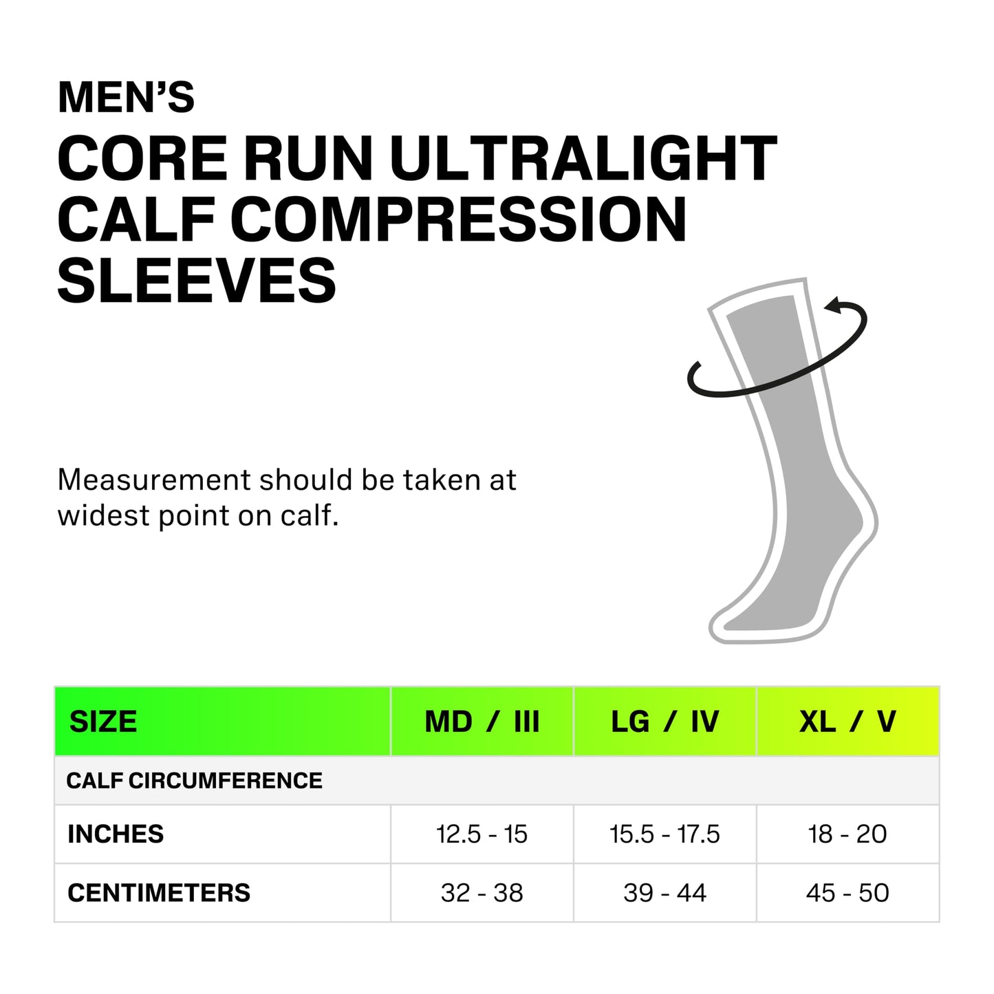 CEP Core Run Ultralight Calf Sleeves, Black/Grey, Men, III
