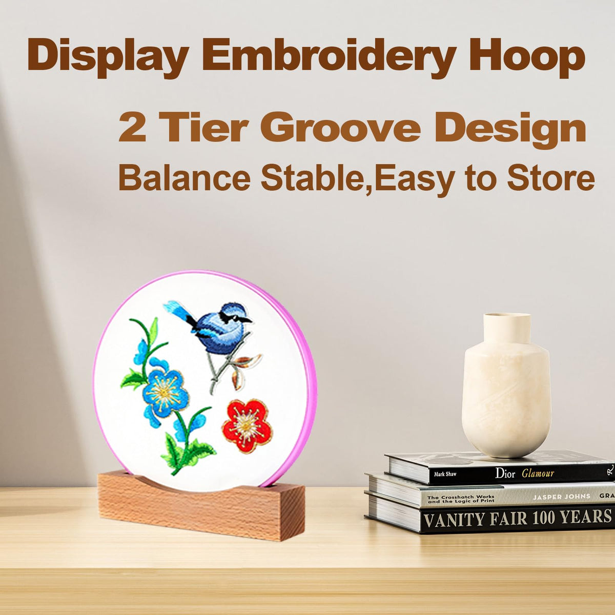 Embroidery Hoop Display Stand 3Pack Suitable Embroidery Hoop Frame,Cross Stitch Stand Base Embroidery Display Stand Display Cross Stitch Hoop Frame Stand (Suitable 7-9.6IN Frame)