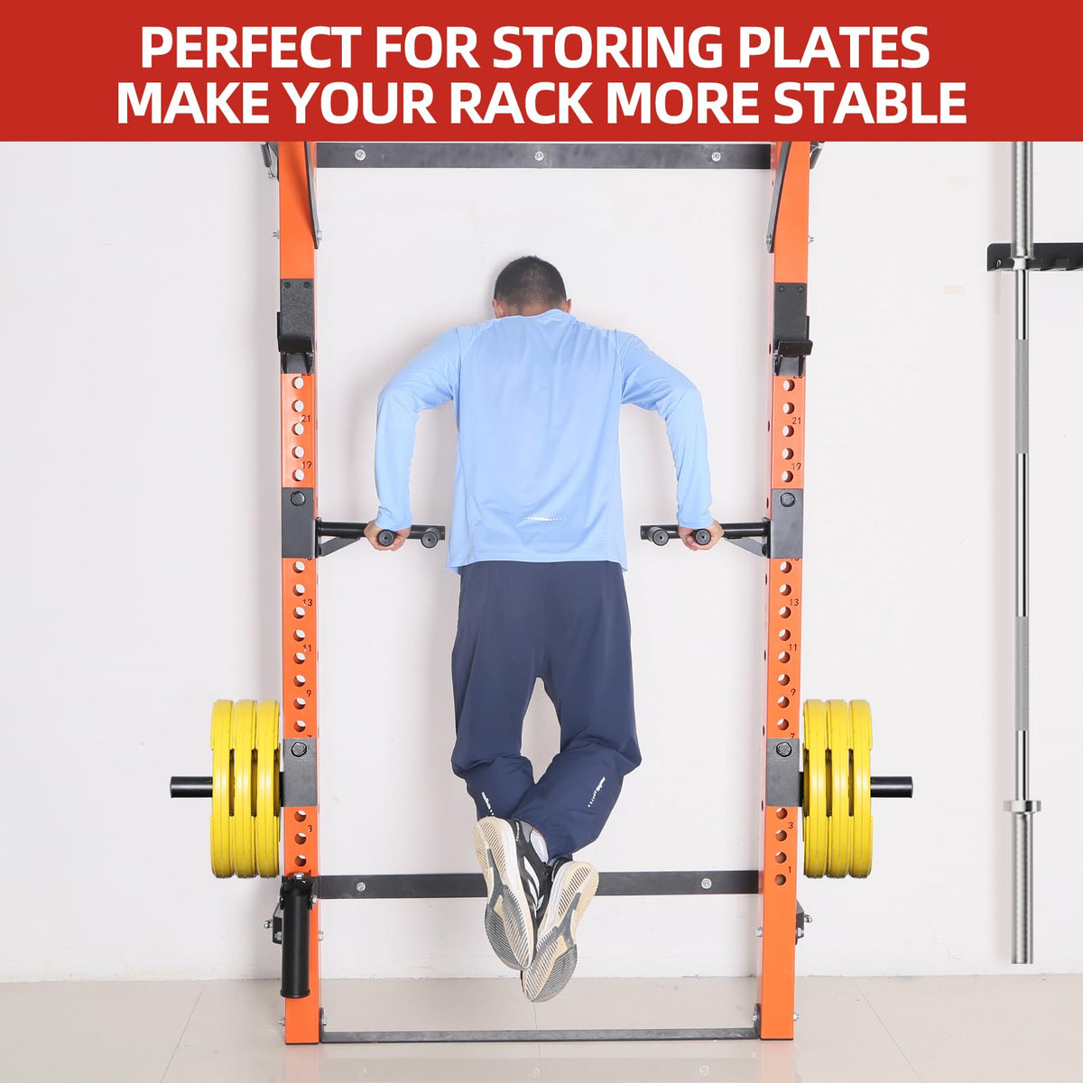 GymPala Olympic Weight Plate Holder - Fit 3x3-Inch Power/Squat Racks with 1" Hole