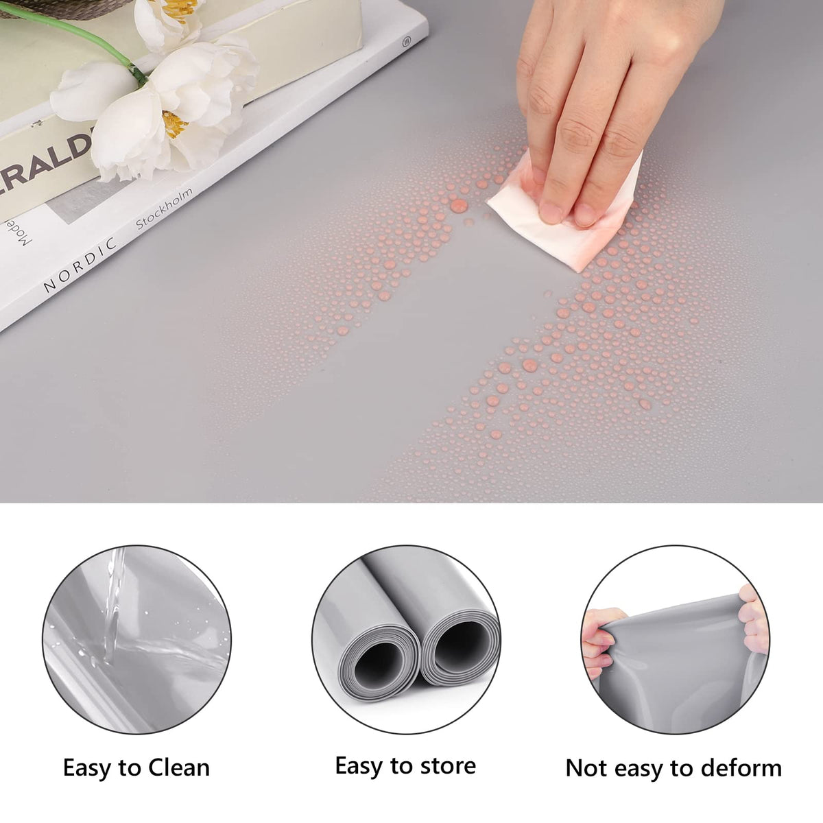 Gartful Oversize Silicone Mat for Crafts, 31.5 x 23.6 inches 1.2mm Thick Silicone Craft Pad for Jewelry Casting Resin Molds, Countertop Protector, Nonstick Placemat, Counter Table Mat, Light Grey