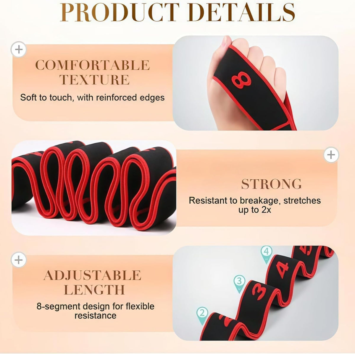 Fitness Resistance Band for Stretching and Yoga, Fitness Resistance Band for Stretching and Yoga, Fashion Puller Exercise, Adjustable Bands for Full Body Stretching Shaping (3PCS)