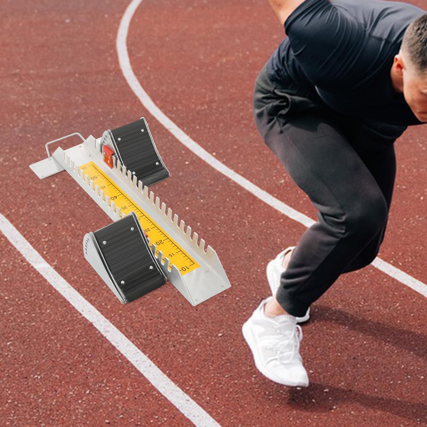 Track Blocks Starting Block Starting Blocks Track and Field 6 Angles Adjustable Multi-Function Starting Blocks for Sprinting, Athletics Scholastic Starting Block for Plastic Runway Cinder Track