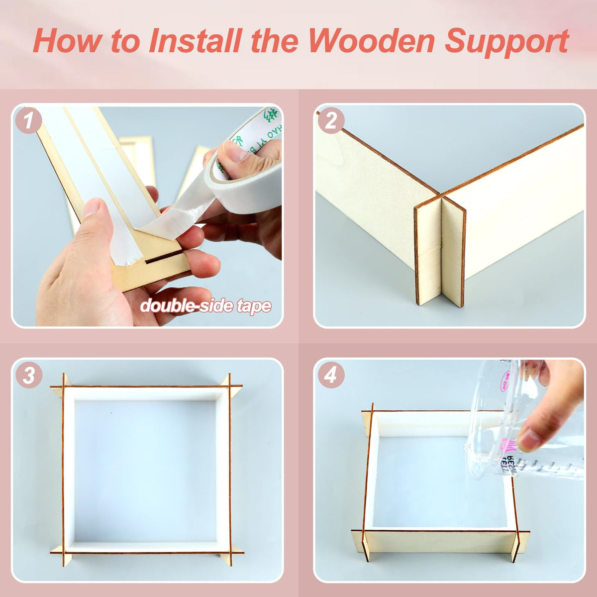 LET'S RESIN 8Pcs Resin Molds Silicone,Deep Epoxy Resin Molds for Flower Bouquet Preservation,Large Silicone Molds for Resin Casting Craft Including Square Hexagon Heart Resin Mold