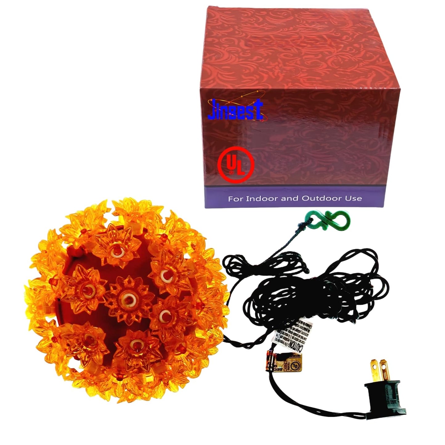 JinBest 6β Orange Starlight Sphere Lights, Commercial Grade LED Sphere Light, for Indoor Outdoor Halloween Party.