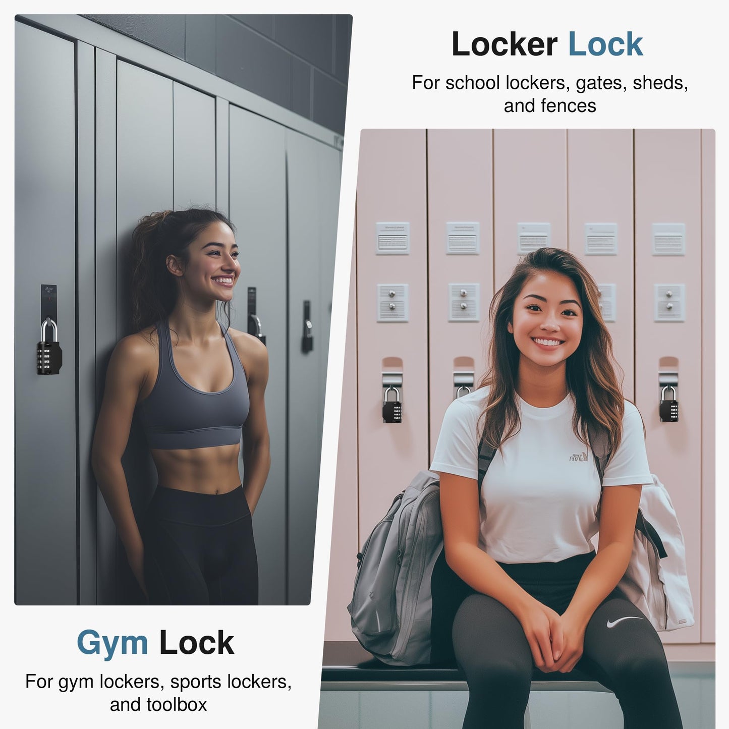 Puroma Combination Lock 10 Pack 4 Digit Waterproof Locker Locks Secure Outdoor Padlock for Gym Lockers, Toolboxes, Gates, Fences, Storage, Sports Locker, Cabinets (Black)