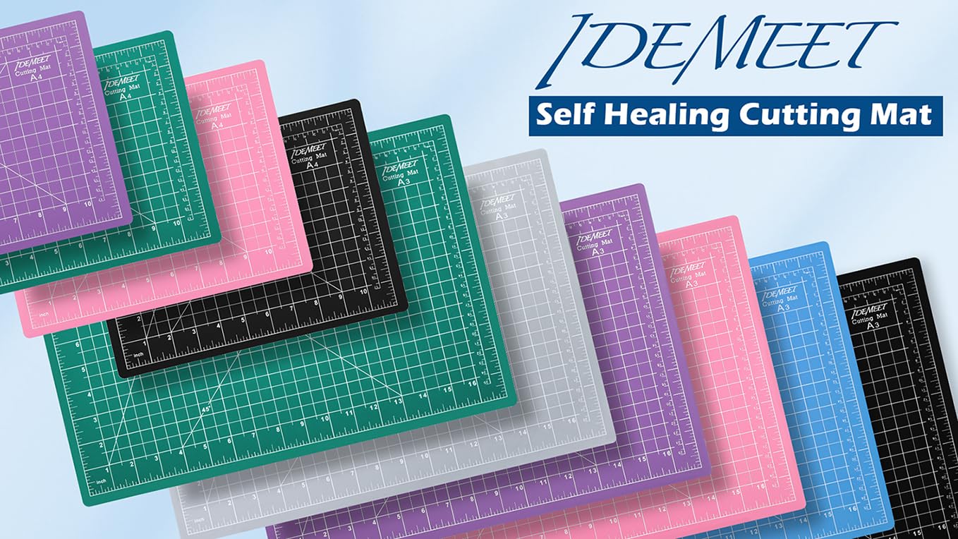 Density-upgraded 24" x 36" Large Self Healing Sewing Mat, Idemeet Rotary Cutting Mat 5-Ply Cut Board for Crafts Hobby Project, Scale Size 24" x 36", A1, Green