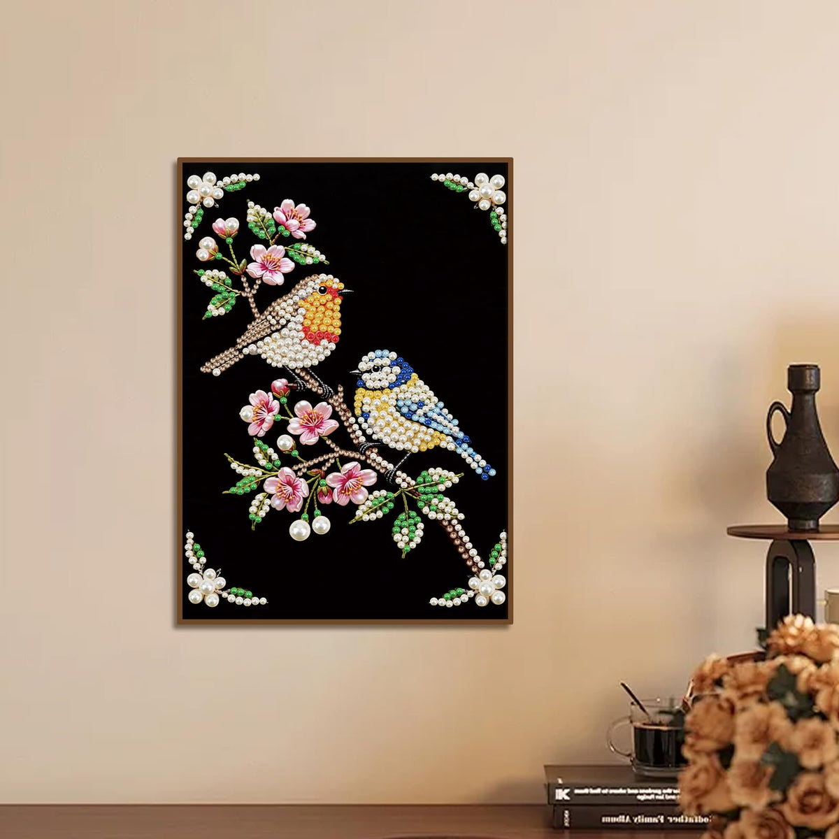 WSLWXSHM Pearl Diamond Painting Kits for Adults Bird, 5D Special Shape Diamond Art Kits for Beginners, Crystal Rhinestones Diamond Painting for Home Wall Decoration Gift 12×16inch/30×40cm Animal
