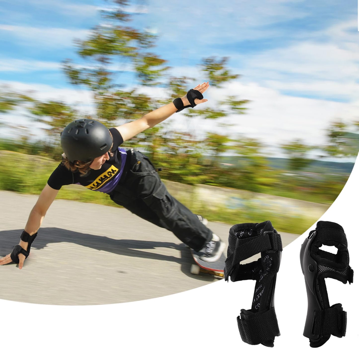 Hiceeden Wrist Guard for Roller Skating and Skateboarding, Wrist Protector (1 Pair) with Storage Bag, Wrist Brace Pads for Adult/Youth, M