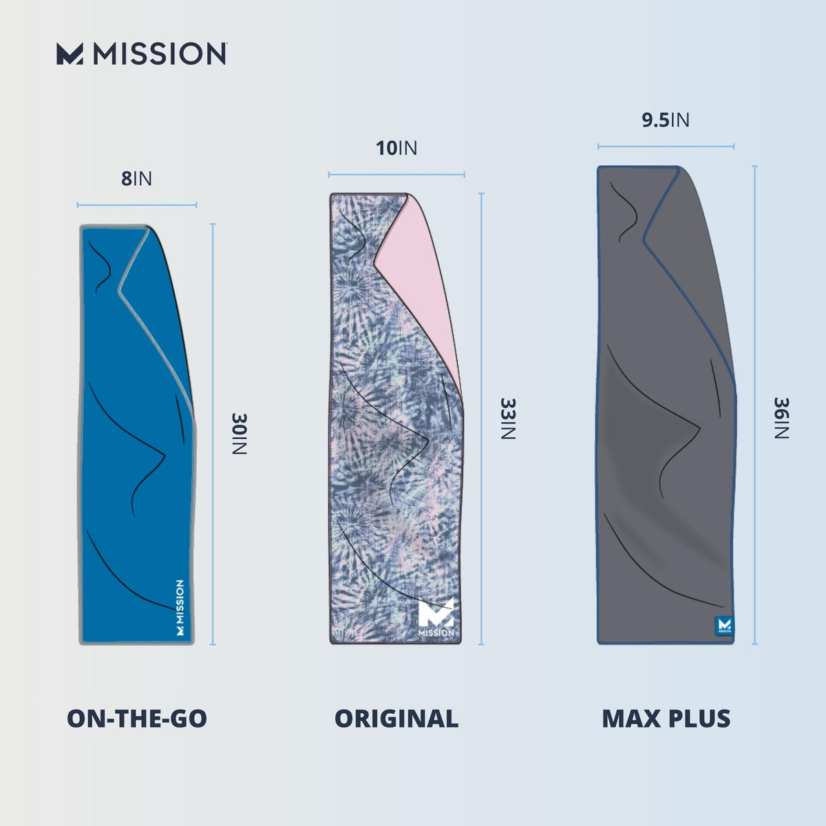 MISSION Max Plus Cooling Towel- Soft, Durable Microfiber - Cools Up to 3 Hours - UPF 50 Sun Protection - Machine Washable (MISSION Blue)