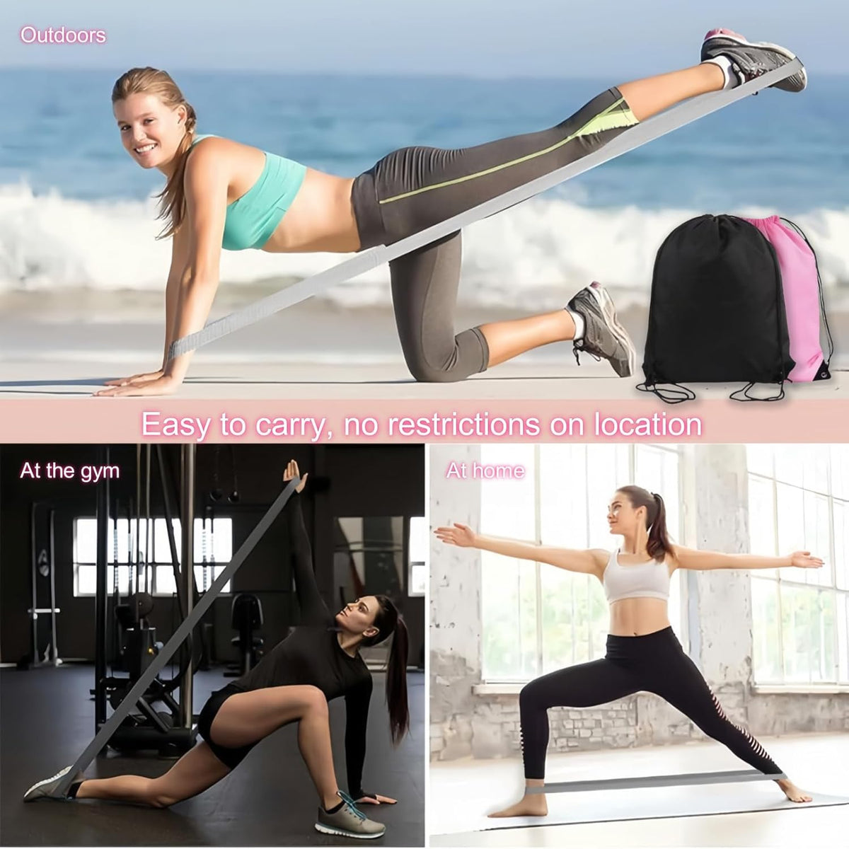 Pilates Set – Home Pilates Equipment for Women Kit with Magic Circle Pilates Ring and Ball Set, Resistance Bands & Massage Balls & Exercise Bands for Toning,Flexibility & Core Strength (Light Black)
