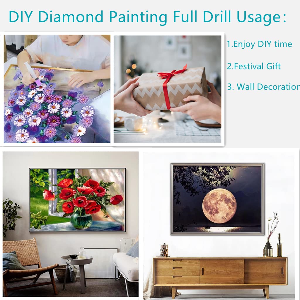 Ourtimfun 5D Diamond Painting Kits Flying Mallard Wild Duck Full Drill Round Beads Diamond Art Gems Stone Cross Stitch DIY Diamond Painting by Number Kits Wall Decoration 12x16inch(53), Clear